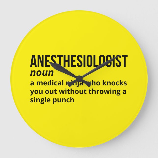 Anesthesiologist Definition - Medical Humour Large Clock (Front)