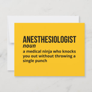 Anesthesiologist Definition – Medical Humour Postcard