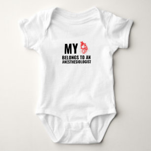 Anesthesiologist funny heart baby bodysuit