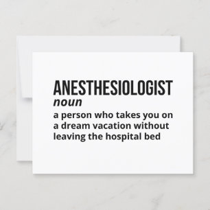Anesthesiologist Humour Definition Postcard