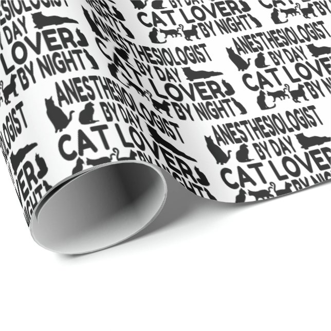 Anesthesiologist Loves Cats Wrapping Paper (Roll Corner)
