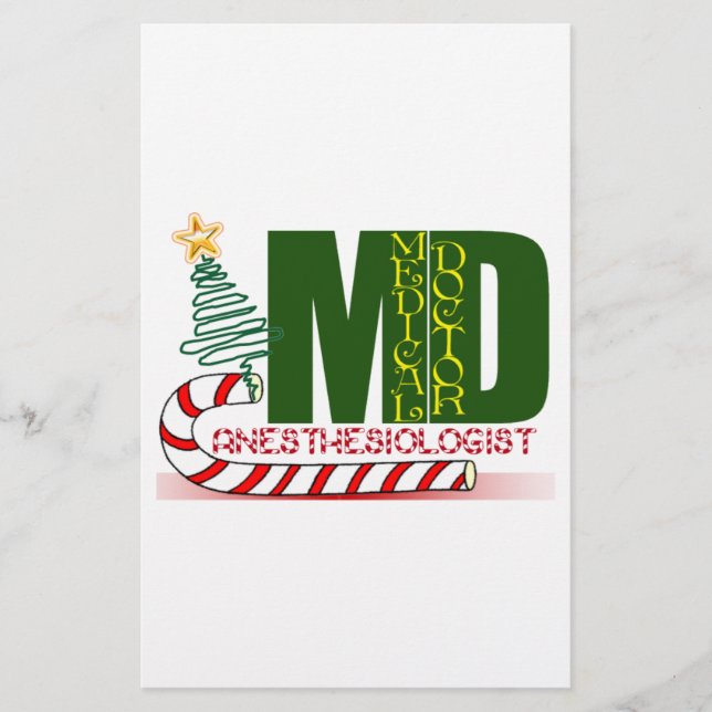 Anesthesiologist MERRY CHRISTMAS Stationery (Front)