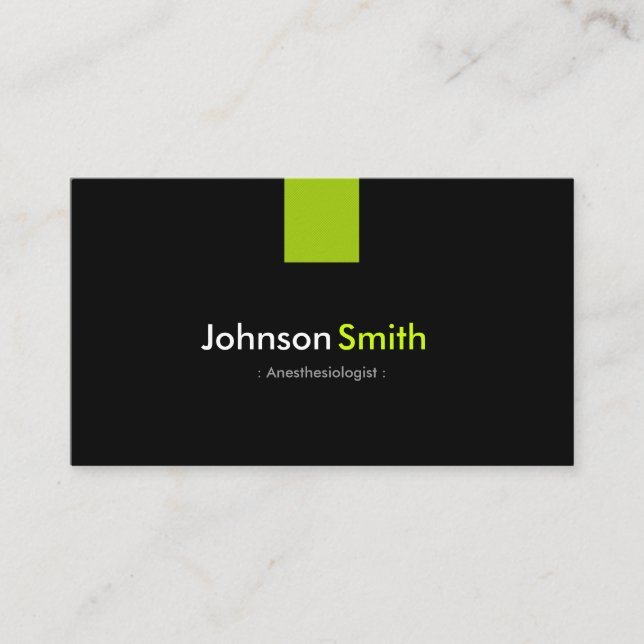 Anesthesiologist Modern Mint Green Business Card (Front)
