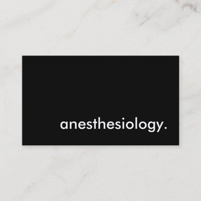 anesthesiology. business card (Front)