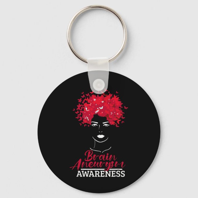 Aneurysm Awareness Brain Surgery Supporter Graphic Keychain (Front)