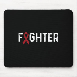 Aneurysm Awareness Burgundy Ribbon Fighter  Mouse Pad