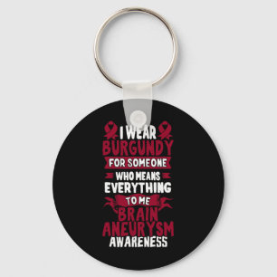 Aneurysm Awareness - Burgundy Ribbon Keychain