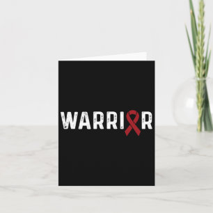Aneurysm Awareness Burgundy Ribbon Warrior  Card