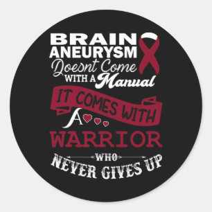 Aneurysm Awareness Burgundy Ribbon Warrior Support Classic Round Sticker
