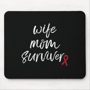 Aneurysm Awareness Burgundy Ribbon Wife Mom Surviv Mouse Pad