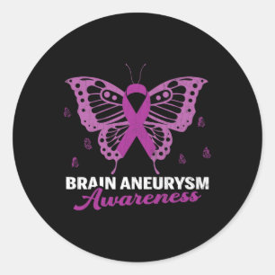 Aneurysm Awareness Butterfly Surgery Support Graph Classic Round Sticker