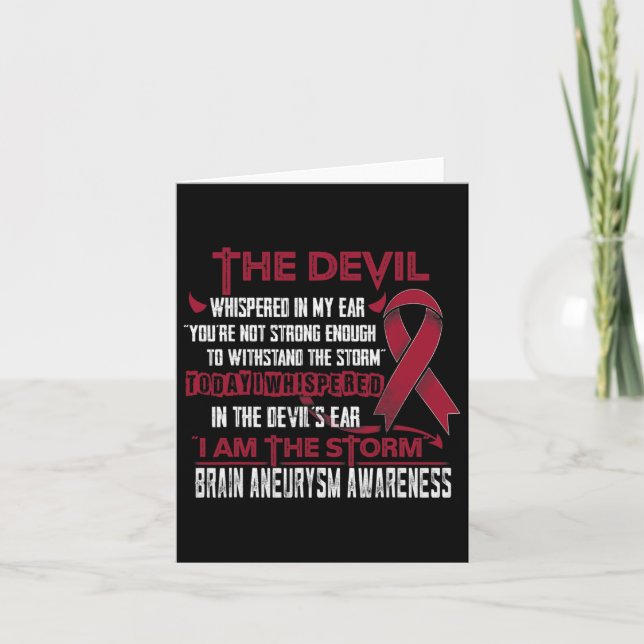 Aneurysm Awareness I Am The Storm Devil  Card (Front)