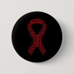 Aneurysm Awareness Month Ribbon With Words 2 Inch Round Button