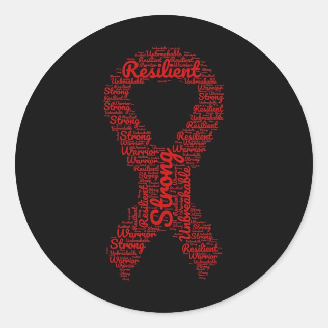Aneurysm Awareness Month Ribbon With Words  Classic Round Sticker (Front)