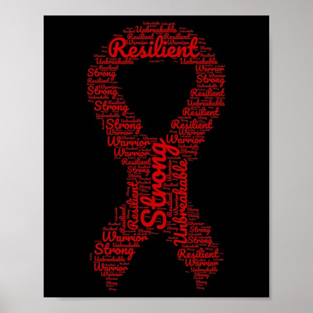 Aneurysm Awareness Month Ribbon With Words  Poster (Front)
