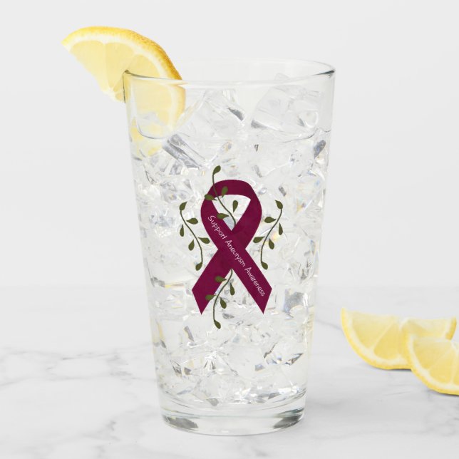 Aneurysm Awareness Ribbon Pint Glass (Front Ice)