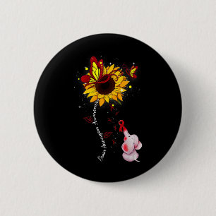 Aneurysm Awareness Sunflower Elephant Men 2 Inch Round Button