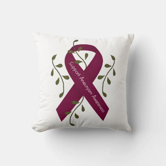 Aneurysm Awareness Throw Pillow (Front)