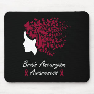 Aneurysm Awareness - Women Butterflies Hair Ribbon Mouse Pad