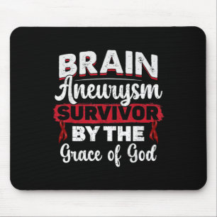 Aneurysm Survivor By The Grace Of God Burgundy Rib Mouse Pad