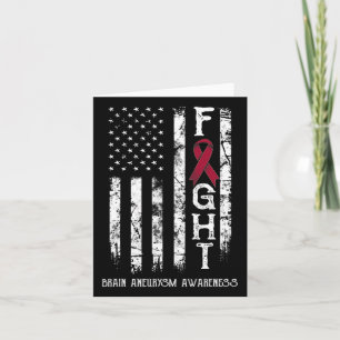 Aneurysm Warrior Us Flag  Card