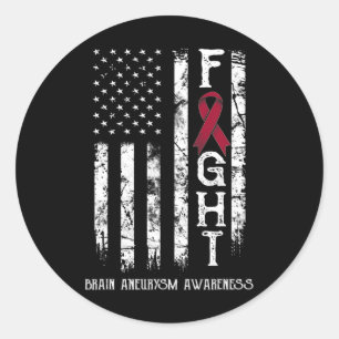 Aneurysm Warrior Us Flag Classic Round Sticker
