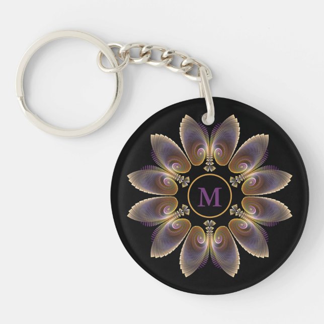 Ange Abstraite ailes Mandala Monogramme fractal (Devant)