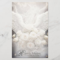 Ange Ailes et Rose Monogramme Papeterie