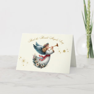 Ange avec carte de Noël de la corne