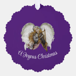 Ange Avec Carte Ornement Papier Harpe