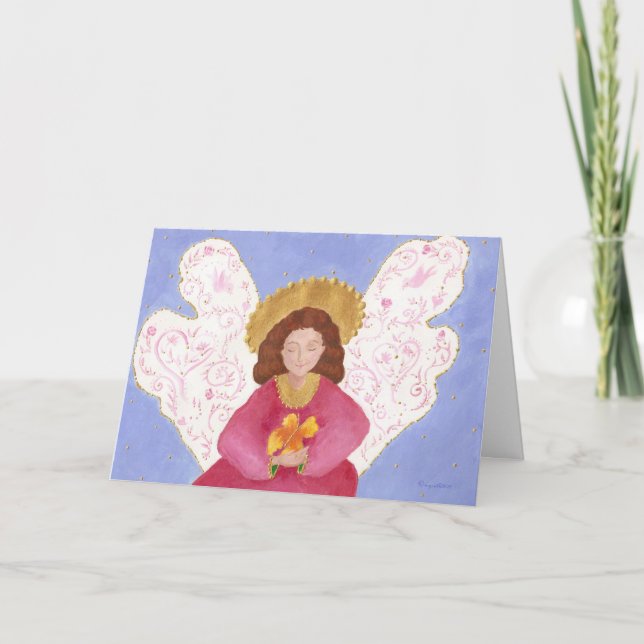 ange avec la carte de Noël de papillon (Devant)