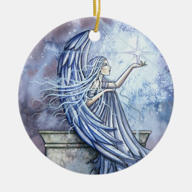 Ange avec ornement de Noël étoilé (Devant)
