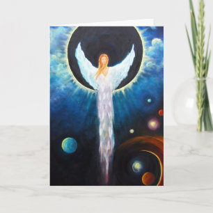 "Ange carte de voeux de beaux-arts d'éclipse"