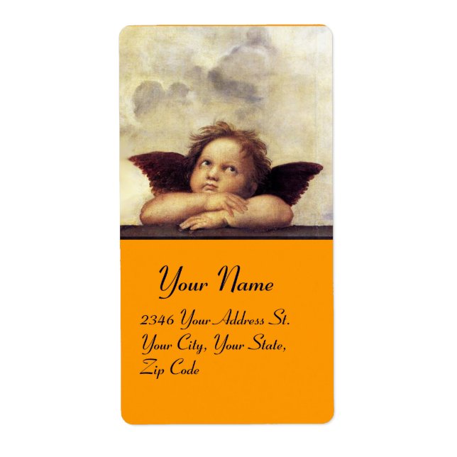 ANGE / Chérubin ailé,orange,blanc (Devant)