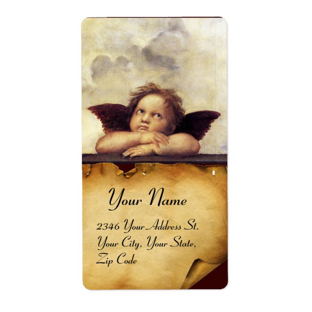 ANGE / Chérubin ailé,,parchemin marron,blanc (Devant)