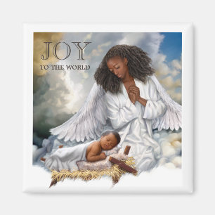 Ange d'Afro et magnet de Noël de Jésus de bébé