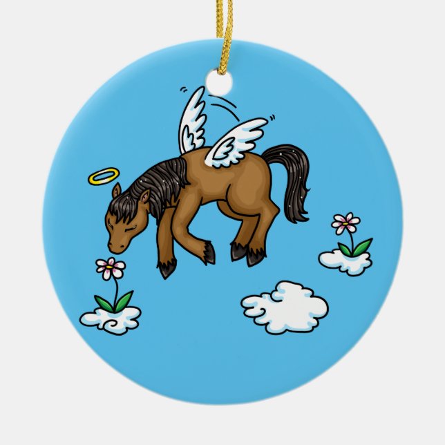 Ange de cheval en ornement de mémoire (Devant)
