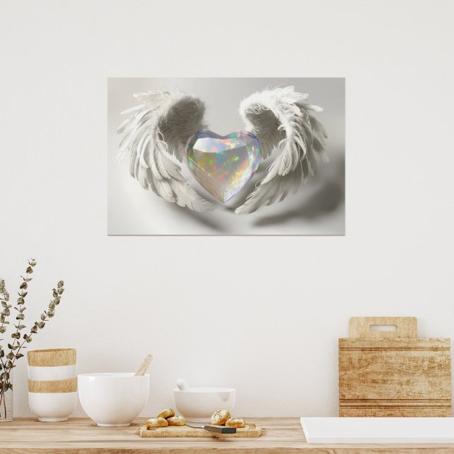 *~*~ Ange de coeur ailes AP78 Crystal Opal Poster (Cuisine)
