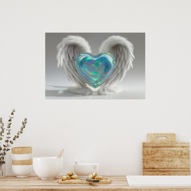 *~*~ Ange de coeur ailes AP78 Poster Turquoise Opa (Cuisine)
