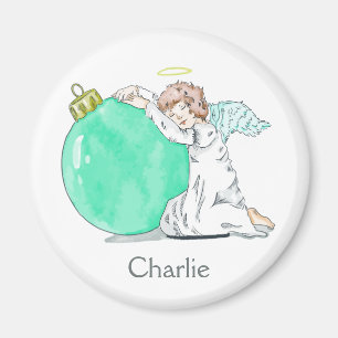 Ange de Noël aimant de nom personnalisé