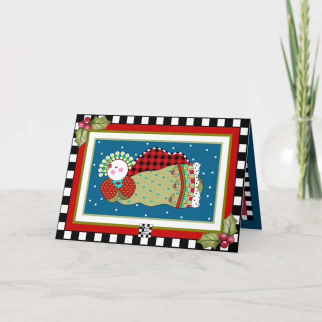 Ange de Noël dans le ciel étoilé Carte de Noël (Devant)