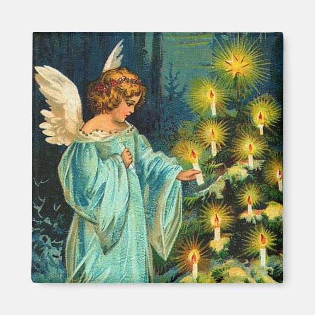 Ange de Noël Vintage Magnet (Devant)
