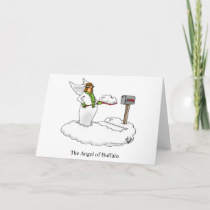 Ange Drôle De Buffalo Humour De Neige Carte De Voe