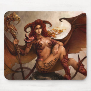 Ange foncé "démon" d'Azmodeus, tapis de souris