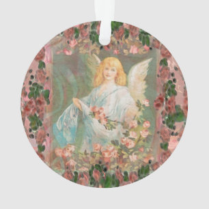 Ange gardien avec les roses roses