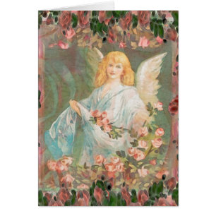 Ange gardien avec les roses roses