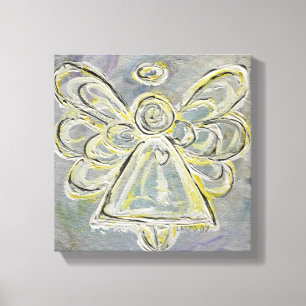 Ange Gardien Blanc Enveloppé Toile Mur Art