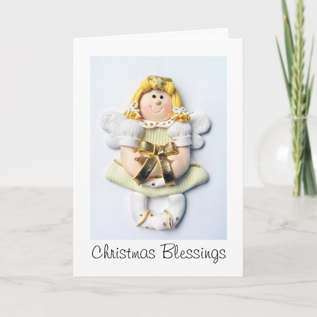 Ange Noël Bénédictions Carte de vacances (Devant)