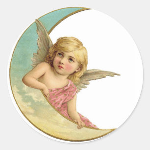 Ange sur les Stickers Lune