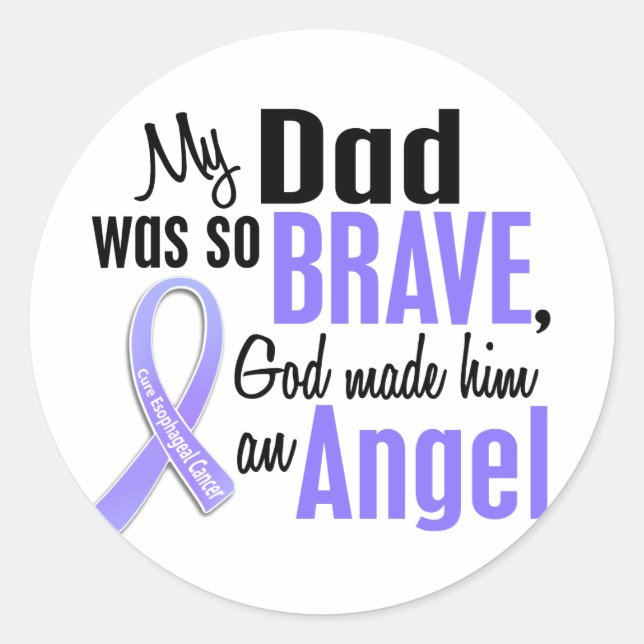 Angel 1 Dad Esophageal Cancer Classic Round Sticker (Front)